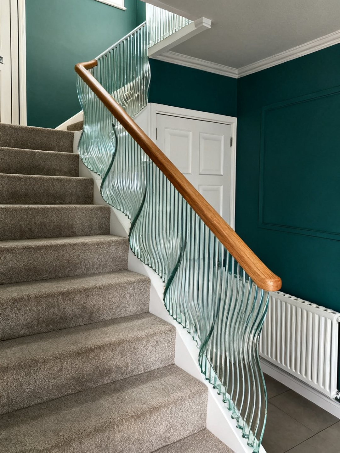 Glass version — Period terrace · teal hall