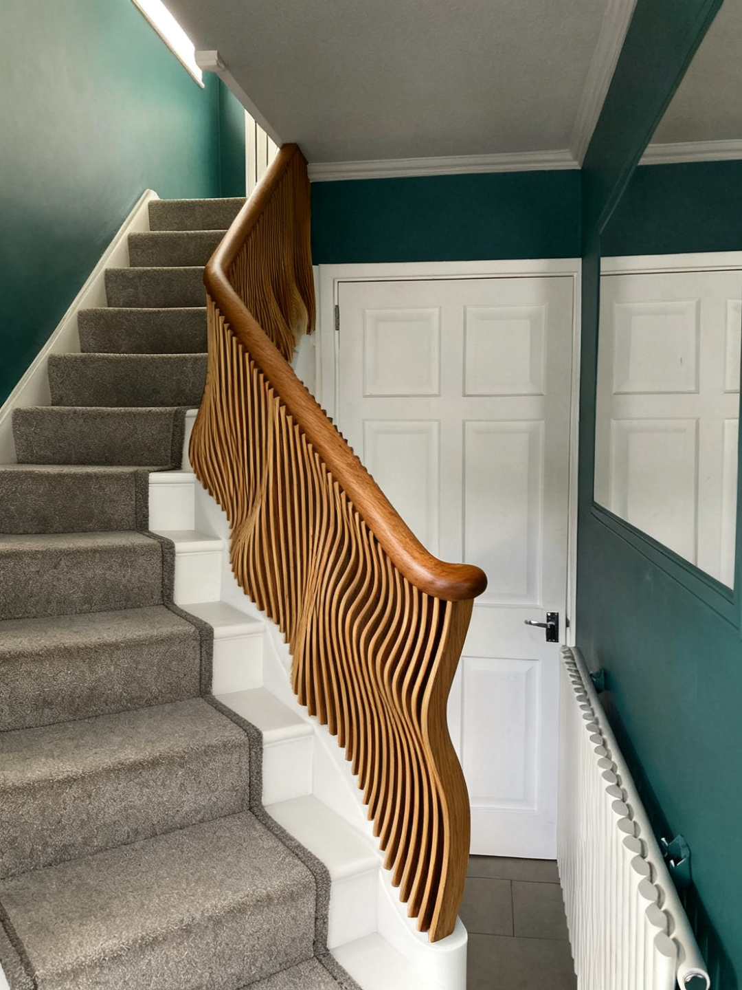 Oak version — Period terrace · teal hall
