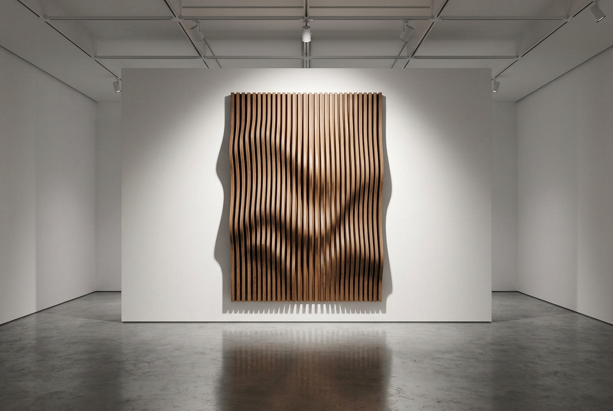 Wave panel in a white-cube gallery
